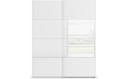 Goossens kledingkast finca combi glans mat glas wit hoogwaardig meubelplaat - 8244366-{merk}-finca-combi-sts-wit-schuifdeuren-01